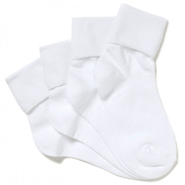 Bonds Kids School Turnover Top Socks 4-Pack R5134O White Kids Sock